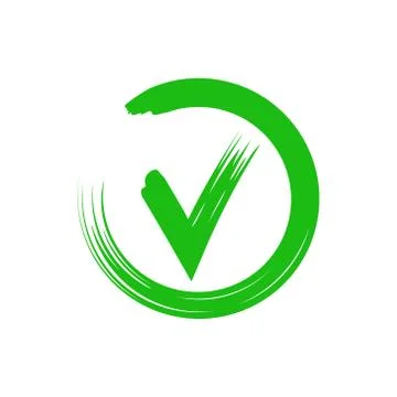 Textured check mark mrushed. Vector illustration, isolated. Stock Illustration