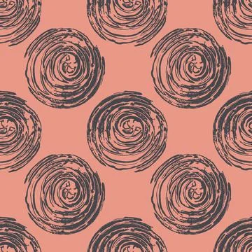 Textured circle abstract gray pink seamless pattern for textile Illustrazione stock