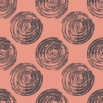 Textured circle abstract gray pink seamless pattern for textile Stock Illustration