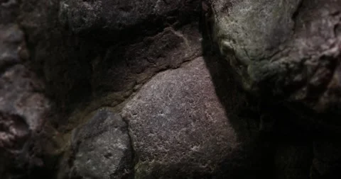 Textured Close-up of Dark Basalt Rock Surface Stock Footage 289724391
