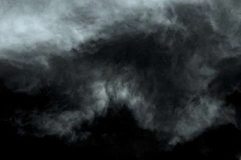 Textured cloud,Abstract black,isolated on black background Stock Photos