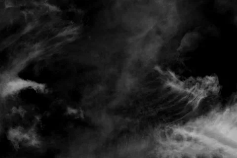 Textured cloud,Abstract white,isolated on black background Stock Photos