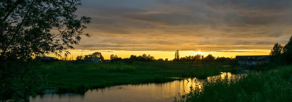Textured Clouds at Sunset Stock Photos