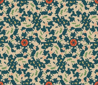 Textured Colorful Branches Seamless Pattern Background Stock Illustration