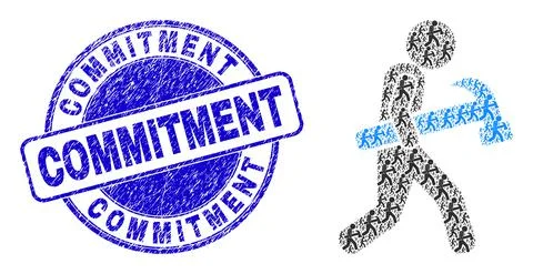 Textured Commitment Stamp And Hammer Courier Recursion Mosaic of Self Items 스톡 일러스트