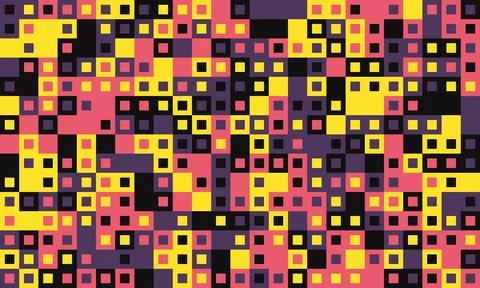 Textured cube pattern with colourful tiles and elegant symmetry. Ideal for .. イラスト素材