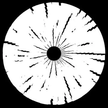 Textured disc, circle element. Monochrome geometric shape イラスト素材