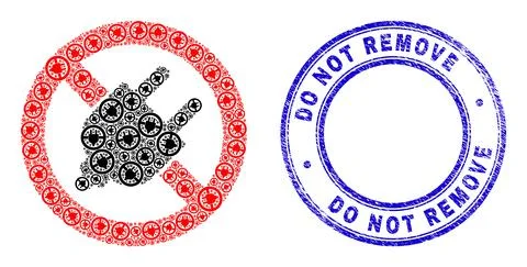 Textured Do Not Remove Seal And Forbid Electrical Plugin Fractal Collage of Self Illustrazione stock