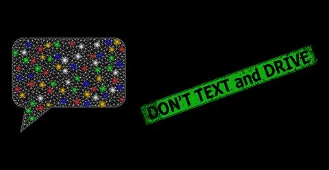 Textured DonT Text and Drive Badge with Network Forum Message Glare Icon with Stock Illustration