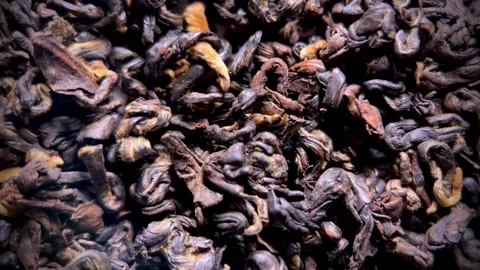 Textured Dried Tea Leaves Close Up Stock Footage 258395350