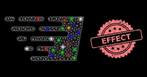 Textured Effect Stamp and Network Fast Effect with Light Spots Illustrazione stock