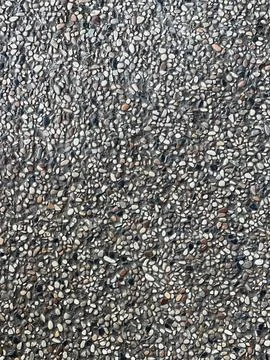 Textured Exposed Aggregate Concrete Pavement With Pebbles Stock Photos