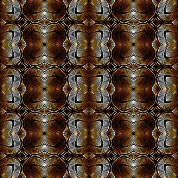 Textured floral 3d seamless pattern. Surface ornamental modern background Stock Illustration