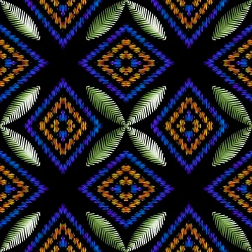 Textured floral vector seamless pattern. Colorful tapestry background. Repeat 스톡 일러스트