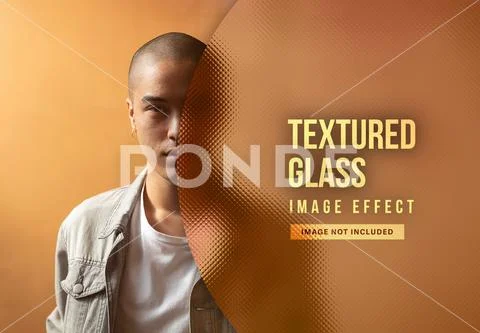 Textured Glass Image Effect PSD Template