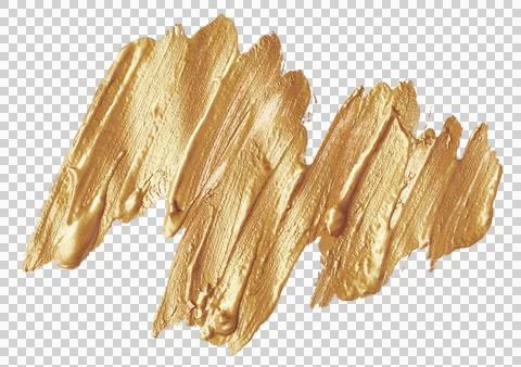 Textured golden paint stroke with metallic sheen and visible brush marks Stock Illustration
