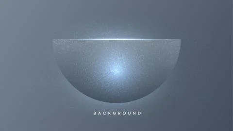 Textured gradient half circle. Gray dotted circles background Stock Illustration