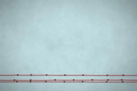 Textured gray background with cable. Minimal concept. Flat lay 3D illustration Stock Illustration