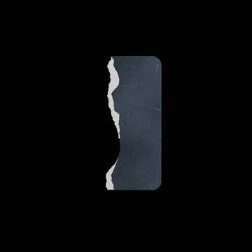 Textured gray paper, torn and vertical vector on isolated background. Illustrazione stock