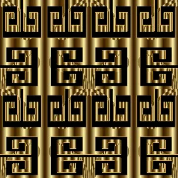 Textured greek 3d seamless pattern. Tribal ethnic vector background. Geometri Stock Illustration