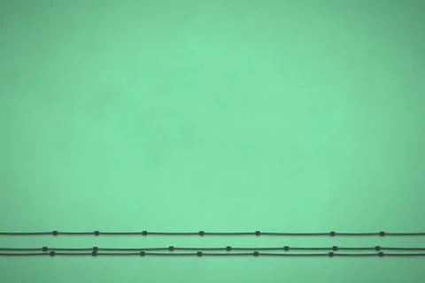 Textured green background with cabless. Minimal front wall view. 3D illustration Stock Illustration