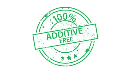 Textured green stamp declares additive free in bold letters Stock Footage 330768573