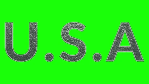 Textured grey metallic letters displaying acronyms against a vibrant solid neon 스톡 동영상 346121722