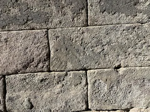 Textured Grey Stone Block Wall Background Stock Photos