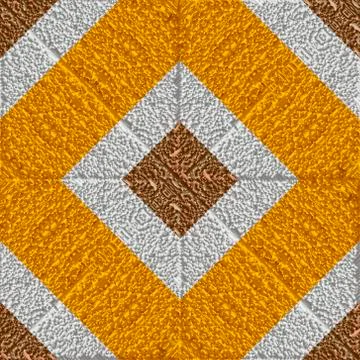 Textured grunge 3d vector seamless pattern. Ornamental striped grungy rhombus Illustrazione stock