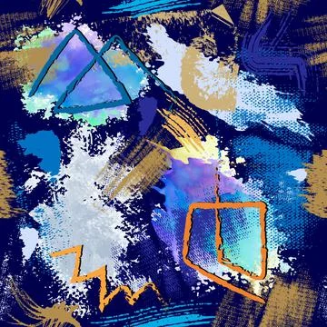 Textured grunge seamless pattern. Modern rough colorful background. Repeat ve Stock Illustration
