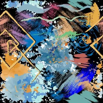 Textured grunge seamless pattern. Modern rough colorful background. Repeat ve Stockillustratie