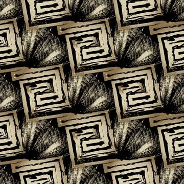 Textured grunge seamless pattern. Modern rough background. Repeat vector dirt Stock Illustration