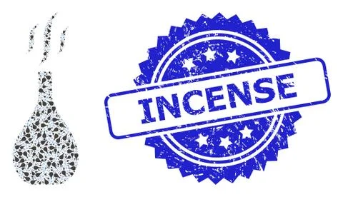 Textured Incense Stamp and Recursion Incense Vial Icon Composition Stockillustratie