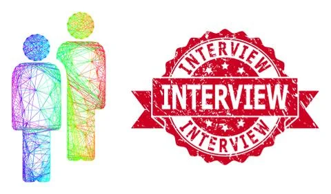 Textured Interview Stamp Seal and LGBT Colored Network Men Illustrazione stock
