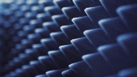 Textured material. soundproof wall panels in a recording studio Stock Footage 106061410