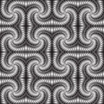 Textured metallic vector 3d seamless pattern. Stock Illustration