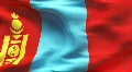 Textured MONGOLIA cotton flag with wrinkles and seams HD Footage