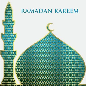 Textured Mosque Card In Vector Format. Stock Illustration