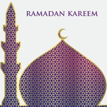 Textured Mosque Card In Vector Format. Stock Illustration