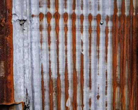 Textured of old rusty zinc galvanized iron sheet. Foto stock
