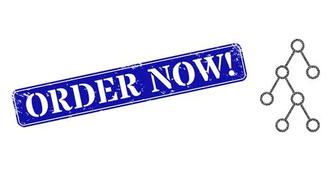 Textured Order Now Badge with Binary Hierarchy Polygonal Icon Illustrazione stock