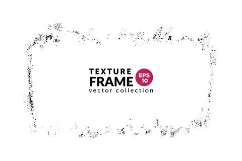 Textured overlay grunge frame rectangular shape. Distressed one color backg.. Stock Illustration