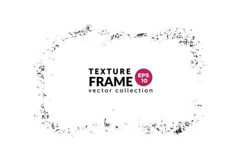 Textured overlay grunge frame rectangular shape. Distressed one color backg.. Stock Illustration