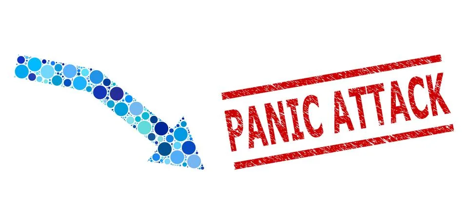 Textured Panic Attack Stamp Print and Fail Trend Composition of Rounded Dots 스톡 일러스트