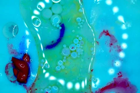 Textured pattern created by air bubbles on a light blue background. Stock Photos
