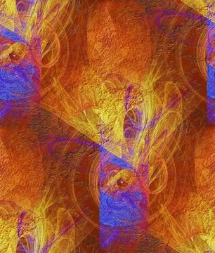 Textured pattern in orange, yellow and blue Stock Illustration