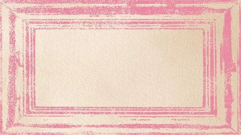 Textured pink border frame with distressed grunge effect on beige background Stock Illustration