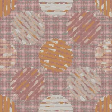 Textured polka dot circle seamless pattern. Japanese style homespun textile Stock Illustration