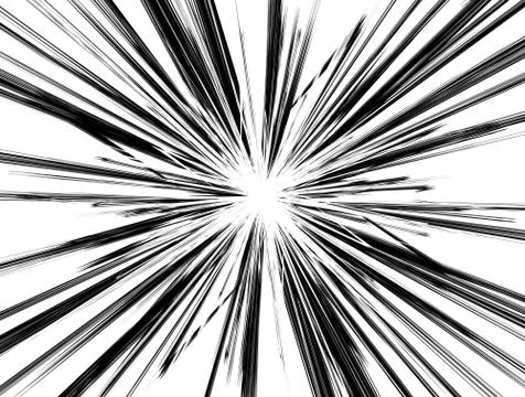 Textured radial lines spreading explosion effect. Starburst, sunburst pattern Stock Illustration