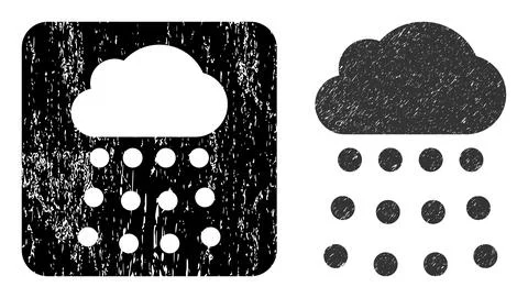 Textured Rain Cloud Stencil Watermark Illustrazione stock